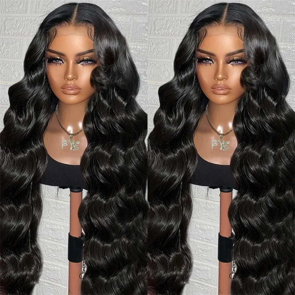 Nadine 13x4 13x6 HD Transparent Lace Front Human Hair Wigs Brazilian 36 Inch Body Wave 360 Full Lace Frontal Wig For Black Women