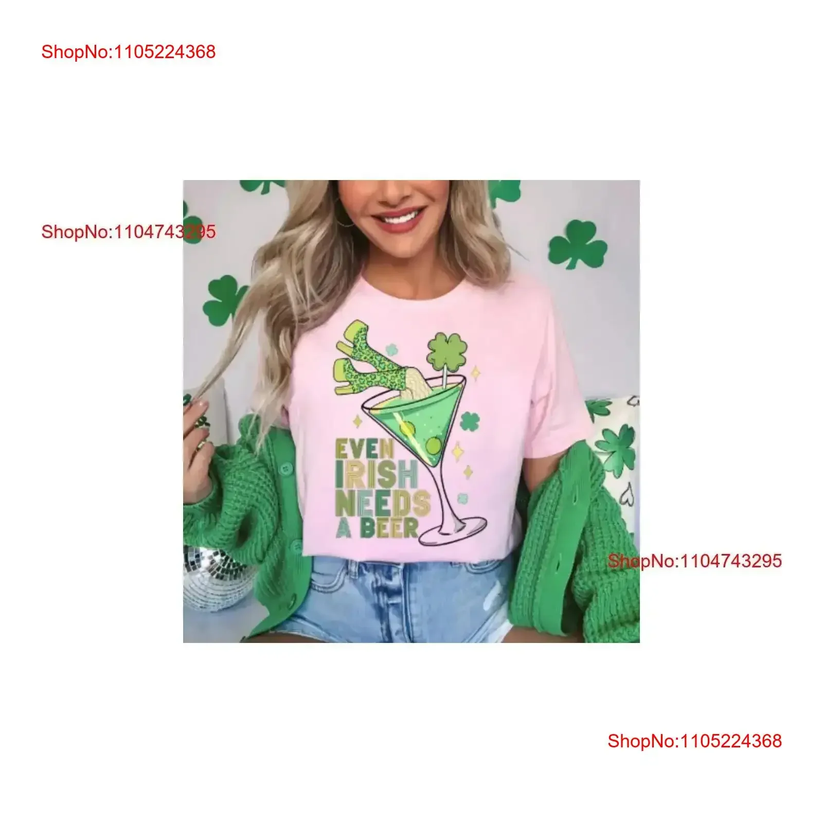 Even Irish Needs A Beer T Shirt St Paddy s Day Cocktail Green Heels D vintage Washed fashion homme Top For Everyday Wear Soft