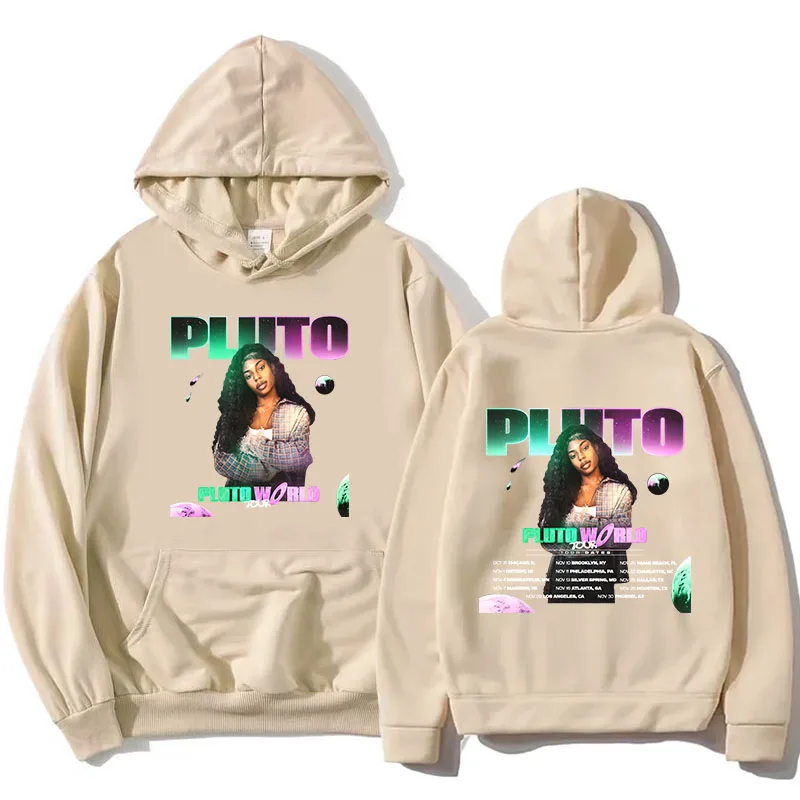 PLUTO WORLD Tour 2025 Hoodies Mode Zanger Grafische Afdrukken Sweatshirts Lange Mouw Herfst Truien Met Capuchon Streetwear Vrouwen