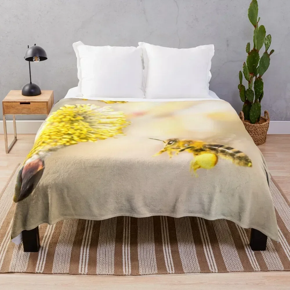 bee Throw Blanket Heavy Hairy for winter Winter beds Blankets Furrys Thermals For Travel for sofa Summer Blankets