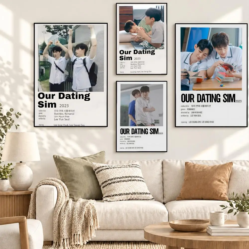 Our Dating Sim Korean Boys Love Romance Web Drama Style Poster Decorative art prints for the home, holiday gifts, unframed