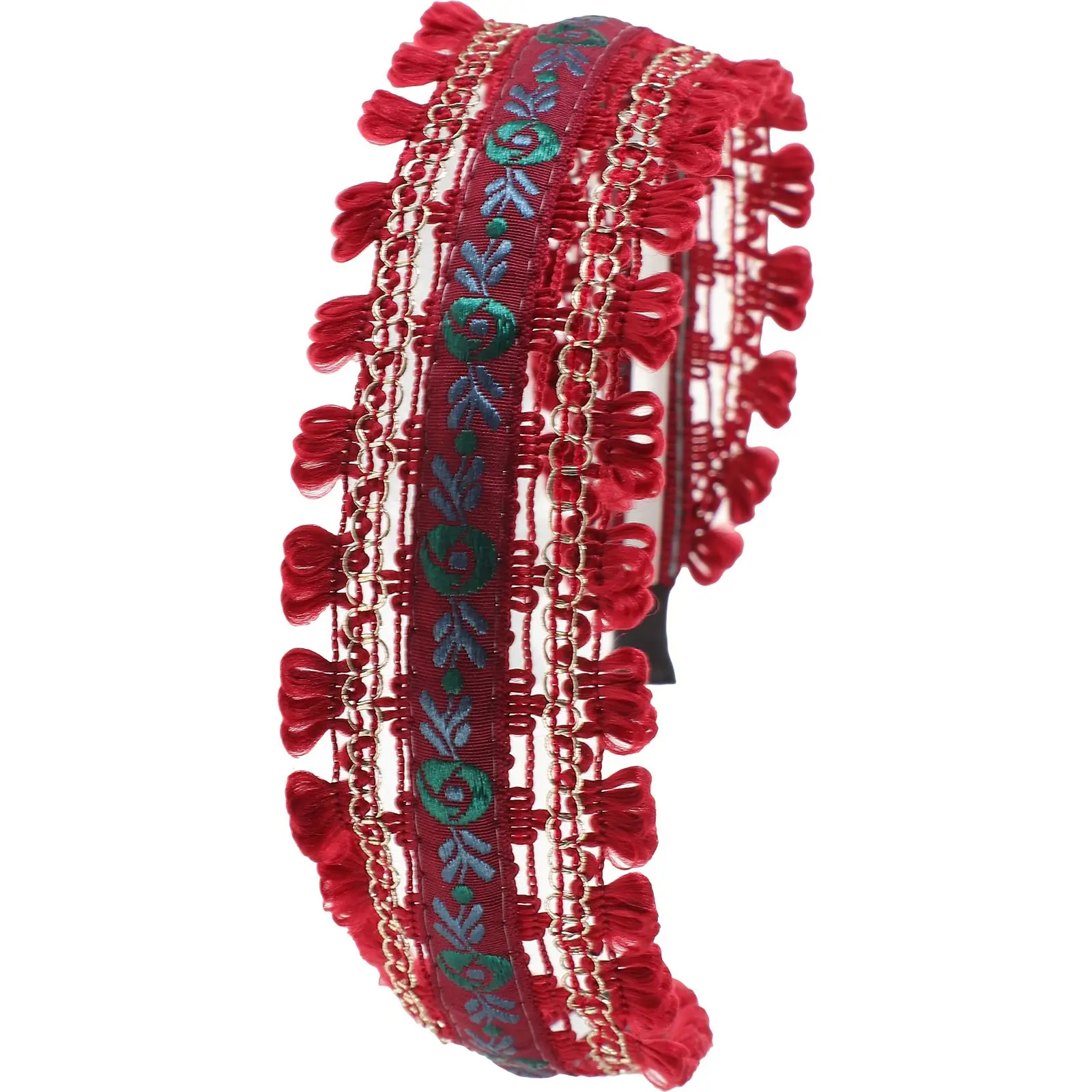 

Embroidery Flower Headbands Women Accessories Red Floral Boho Style Hair Bands Wide Headbands Hair Styling Tools