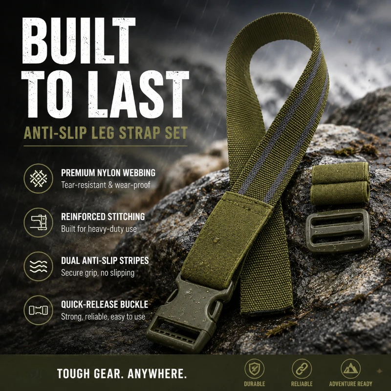 Wrapped Leg Hanging Fastening Belt Anti Slip Adjustable Leg Sleeve Securing Webbing Strap Detachable Buckle Loop For Trip