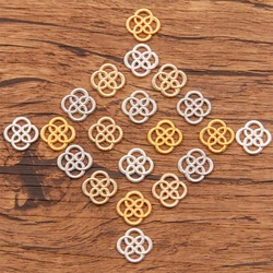 60PCS 12X12mm 4Color Wholesale Metal Alloy Two-sided Hollow Geometry Connector Pendant For Jewelry Making DIY Handmade Craft