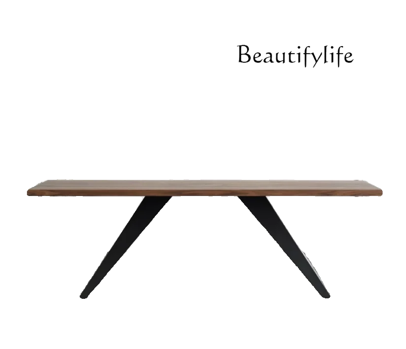 Italian light luxury modern industrial style retro Nordic solid wood long table designer workbench conference table