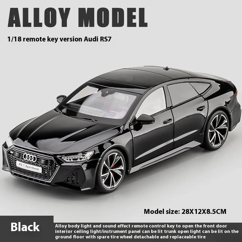 1:18 キーリモコンバージョンアウディ RS7 合金スポーツカーモデルダイ