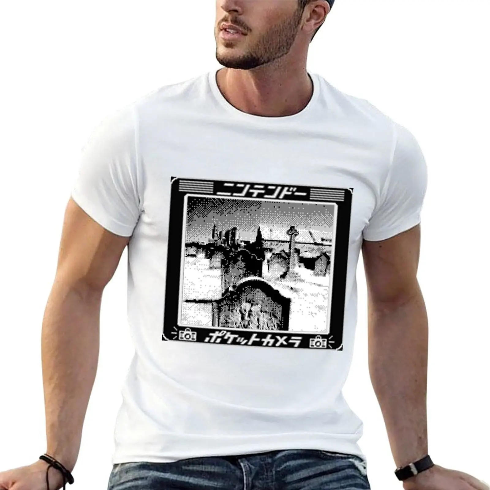 

Graveyard gameboy print T-Shirt t shirts for man graphic funny man t shirts cotton T-Shirt