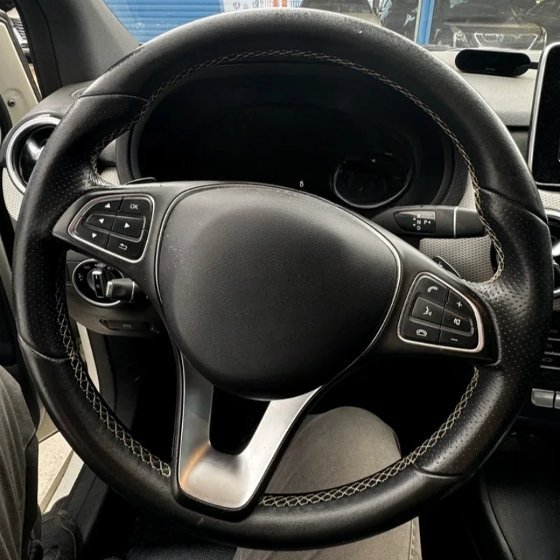 

Braid Car Steering Wheel Cover Wrap Hand Sewing Comfortable Genuine Leather For Mercedes-Benz Vito III ( W447 ) 2015-2020 Braid