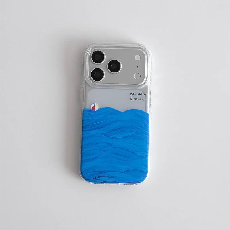 Cover per iPhone 17 Air 16 Pro Max 15 14 Plus 13 12 11 antiurto in silicone con texture pittorica effetto superficie marina