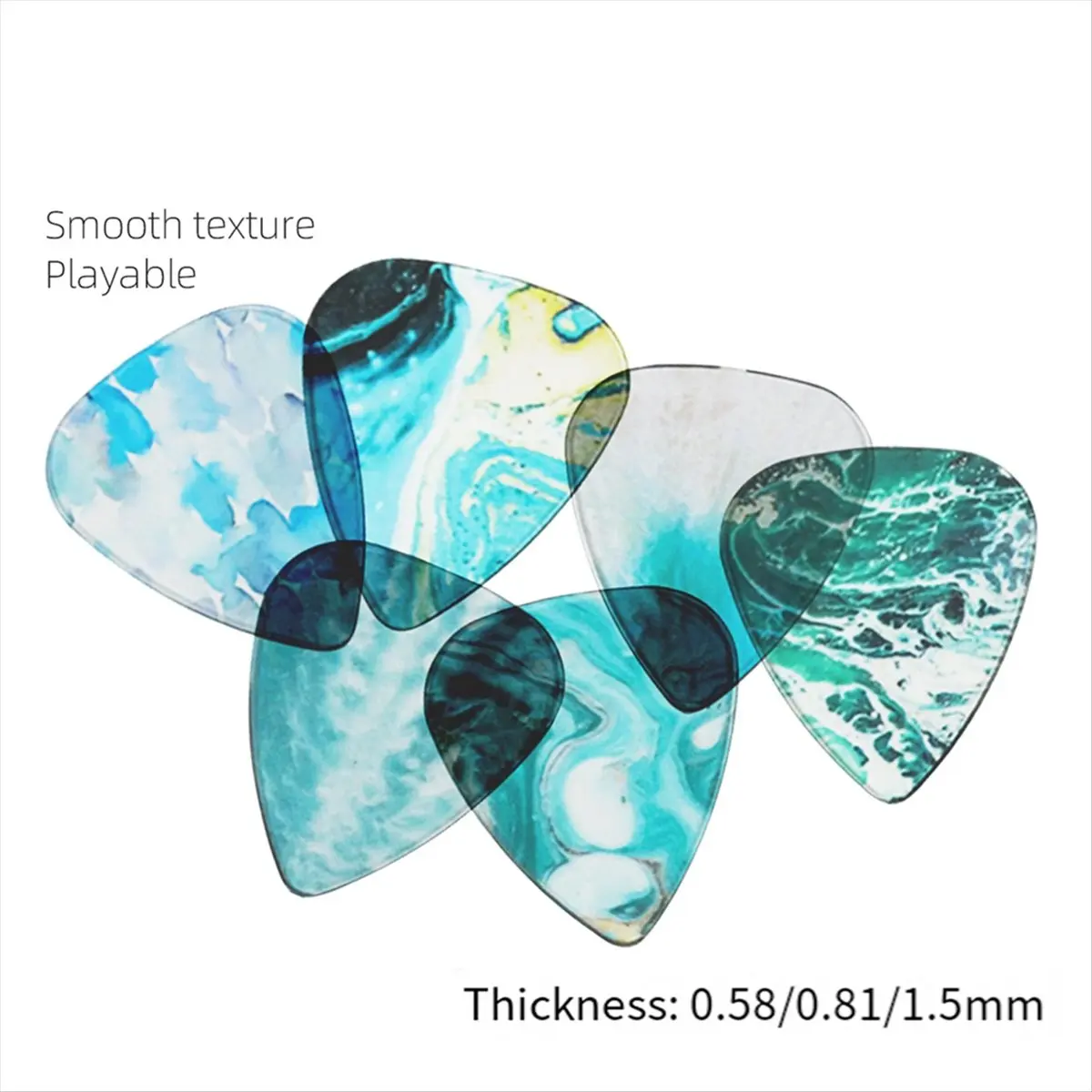 TUREBG Transparent Picks, Guitar Picks, Folk Guitar, Electric Guitar Picks, Personalized Color Transparent Picks A