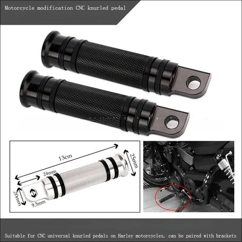 

Motorcycle Footrest Universal CNC-Machined Knurled Footpegs with Mounting Brackets For Harley Davidson Models