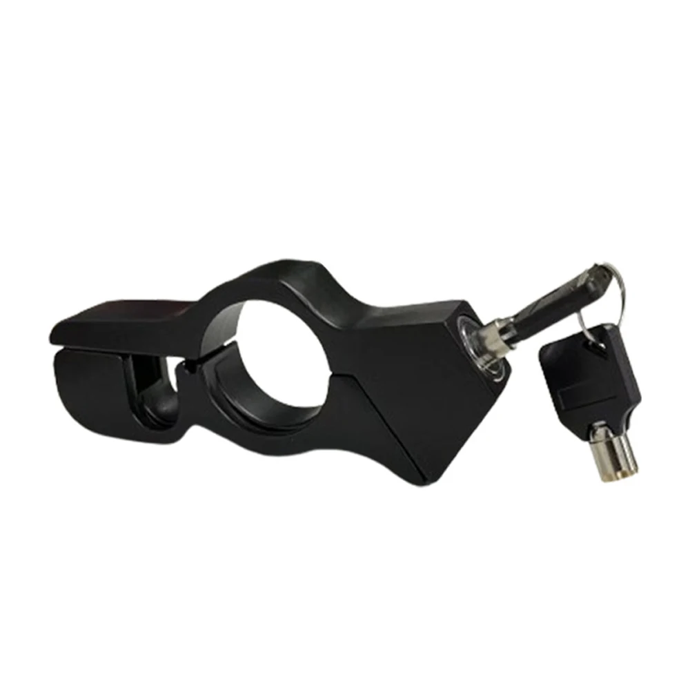 Motorcycle Lock 1 Piece with 2 Keys Aluminum Alloy Black Red 130x50mm 258g Anti-Theft Bike Handlebar Throttle Grip Brake Lever