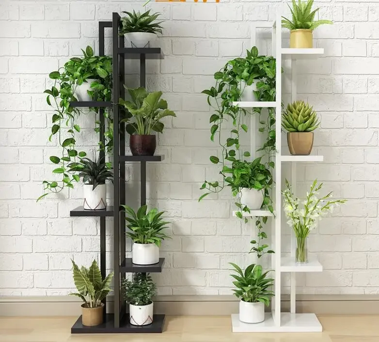 Orchid shelf of green lotus, living room bedroom flower shelf, multi-storey indoor iron balcony flower shelf