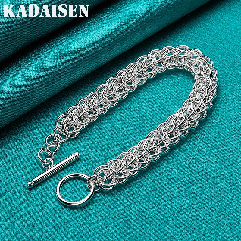 925 Sterling Silver Multi Circle Bracelet For Women Fashion Wedding Party Charm Jewelry