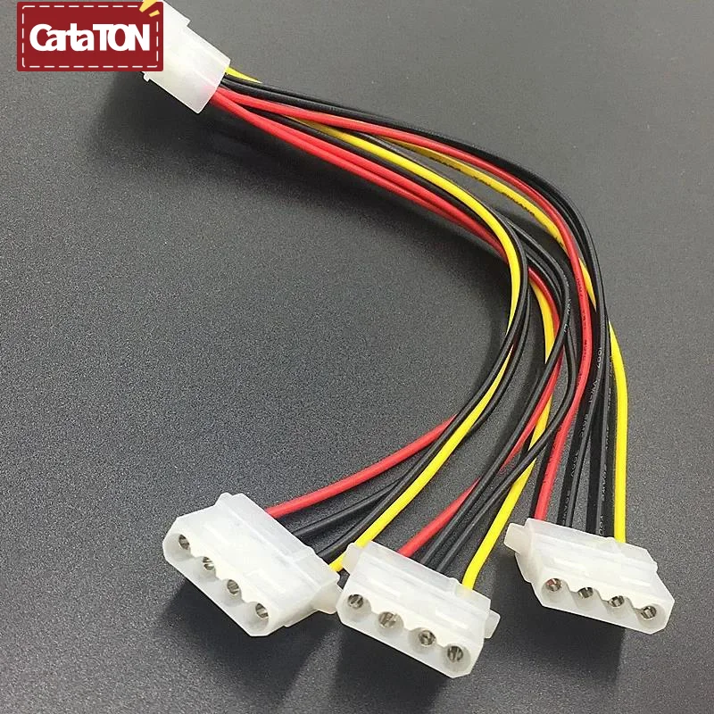 4Pin IDE Power Cables HY1578 4 Pin Molex Male To 3 Port Molex IDE Female Power Supply Splitter Adapter Cable