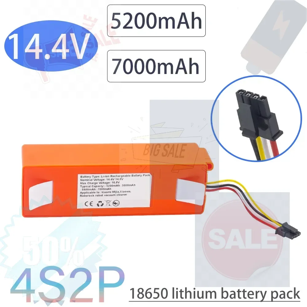 Robotic Vacuum Cleaner Replacement Battery for Xiaomi Robot Roborock S50 S51 S55 Accessory Spare Parts Li-ion Battery