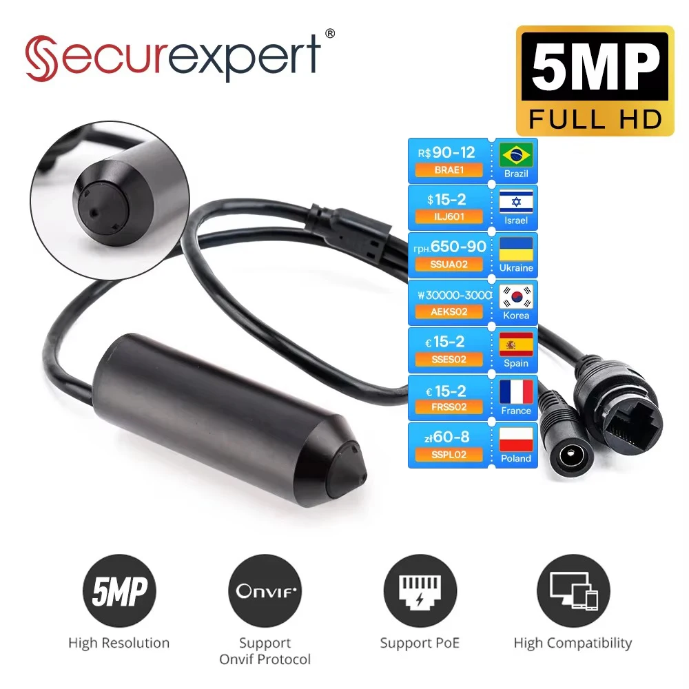

5MP HD Mini POE IP Camera Video Surveillance Network Camera with POE Pen-type Video Recorder Motion Detection Camera with ONVIF