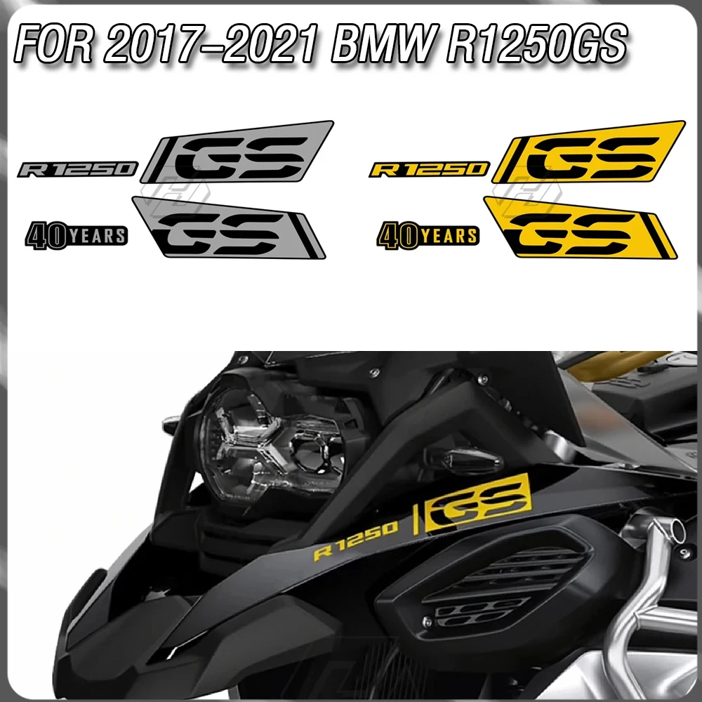 

For BMW 2017-2021 R1250GS 40 Year Adventure Edition Front Black, Grey, Yellow Sticker Kit