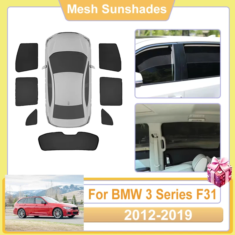 

For BMW 3 Series F31 Accessories Touring 2012-2019 Car Window Sun Shade Mesh Covers Anti UV Visors Heat light Shield Parasol Net