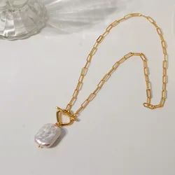Best Sell 100% Natural Baroque Freshwater Pearl 14K Gold Filled Ladies Pendant Necklace Jewelry For Women Birthday Gifts No Fade