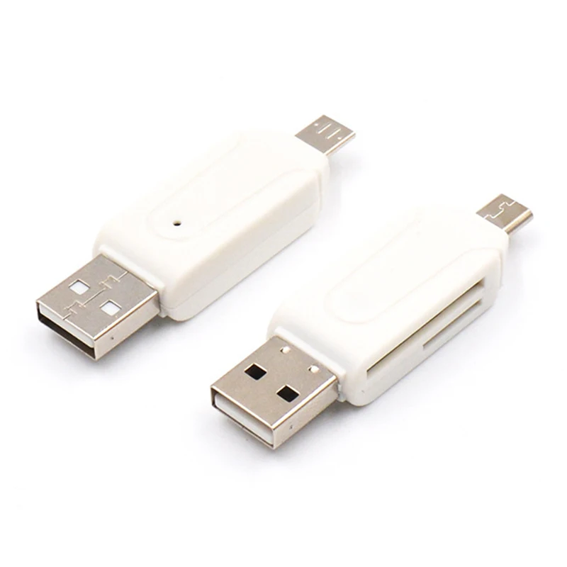 2-in-1 Card Reader USB Memory Card Reader USB OTG To USB Adapter / Card Reader Random Color