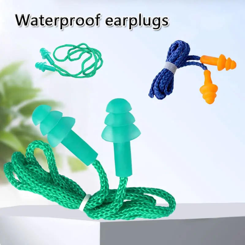 5pcs Earplugs Noise Cancelling Sleeping Earplugs Corded Ear Plugs Reusable Silicone Earplugs with String Banded Washable Tool