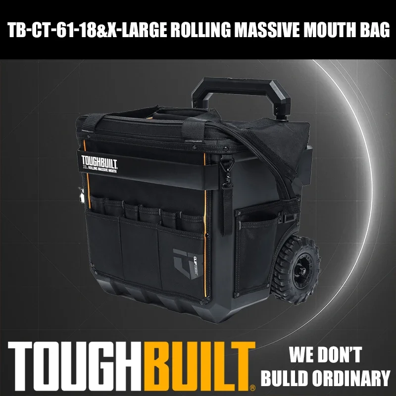 حقيبة أدوات متعددة الوظائف كبيرة الحجم TB-CT-61-14/18/22 كبيرة/X-Large/XX-Large ذات فم كبير مع عجلات وقاعدة صلبة مقاومة للماء #2
