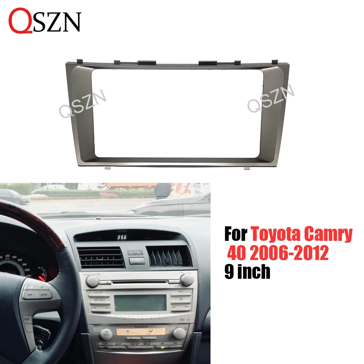 Adaptador de Fascia de marco de coche de 9 pulgadas para Toyota Camry 40 50 2006-2012 Panel estéreo de DVD Kit de tablero de plástico ABS