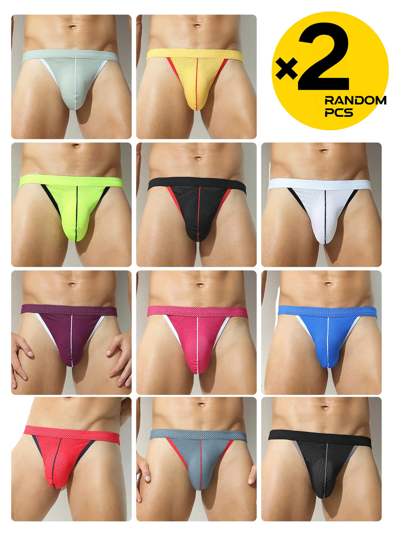

Sexy Men's Thongs Mesh Underwear Ultra Thin G-string Shorts Pouch Lingerie Underpants Man Male Thong underwear Randomly 2/3/4pcs