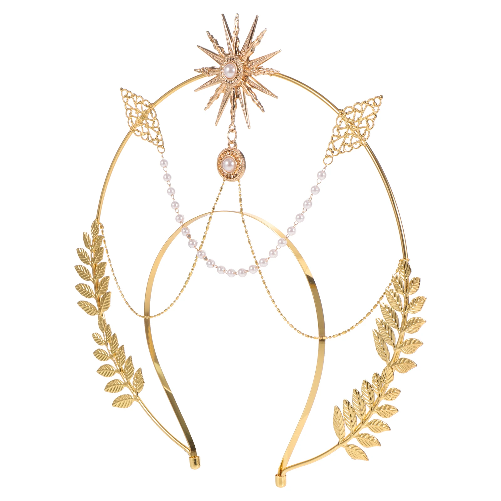 

Fancy Crown Hair Accessories for Women Lightweight Comfortable Costume Party Adult Headband Festival Headdress Copper Style