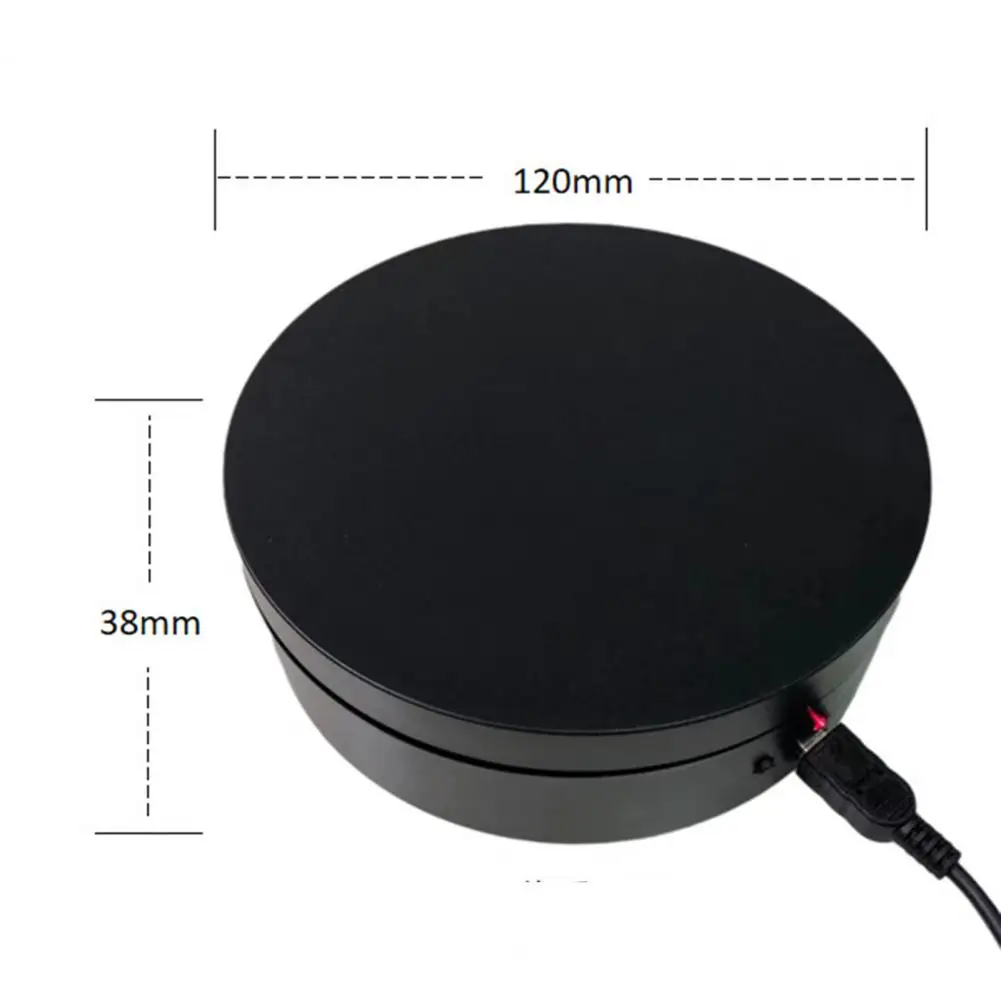 Electric 360 Degree Rotation Rotating Display Stand 12cm Motorized Turntable Jewelry Holder for Photography