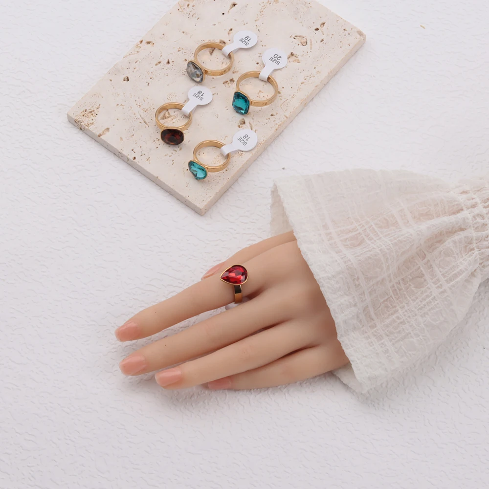 24Pcs/lot Popular Big Heart and Square Style Stainless Steel Ring for Women\'s Fashion Wedding Jewelry Anniversary Gift Wholesale