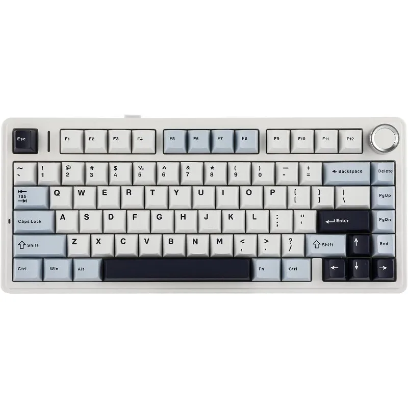 Gasket Mechanical Keyboard, 75% Wireless Hot Swappable Gaming Keyboard with Five-Layer Padding&Knob, Bluetooth/2.4GHz/USB-C