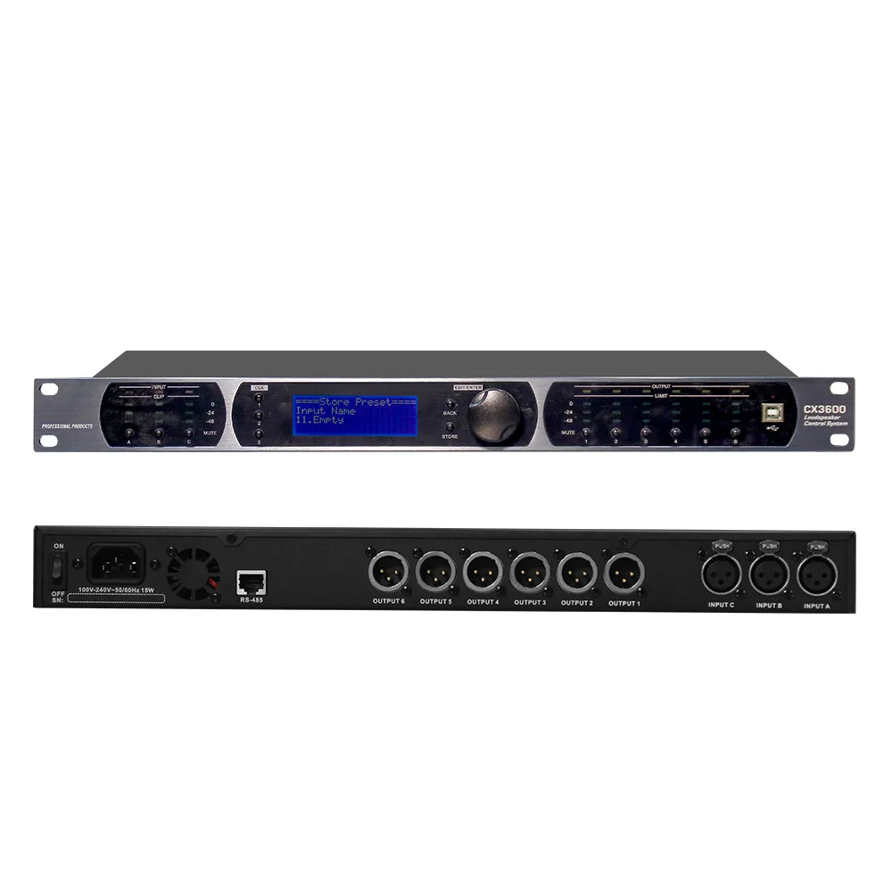 CX3600 3-in 6-out audioprocessorsoftware Professioneel audio-drive-rek Professionele luidspreker, audio-accessoires en onderdelen