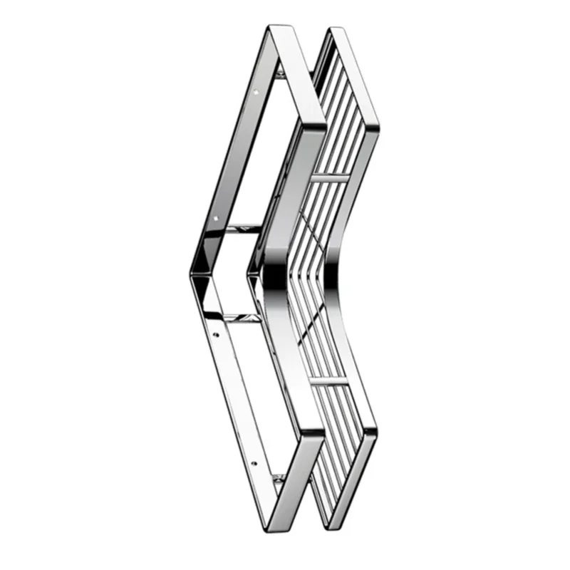 Shower Caddy Shelf Stainless Steel No Drilling Corner Bath Organizer With Non Marking Adhesives For Home