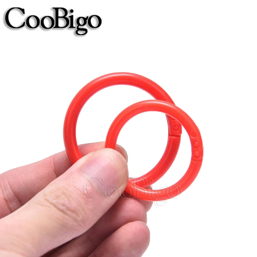 50pcs Loose-Leaf Binder Ring O Rings Plastic for Notebook Key Calendar Album Office DIY Supplies Colorful Inner Dia 28mm