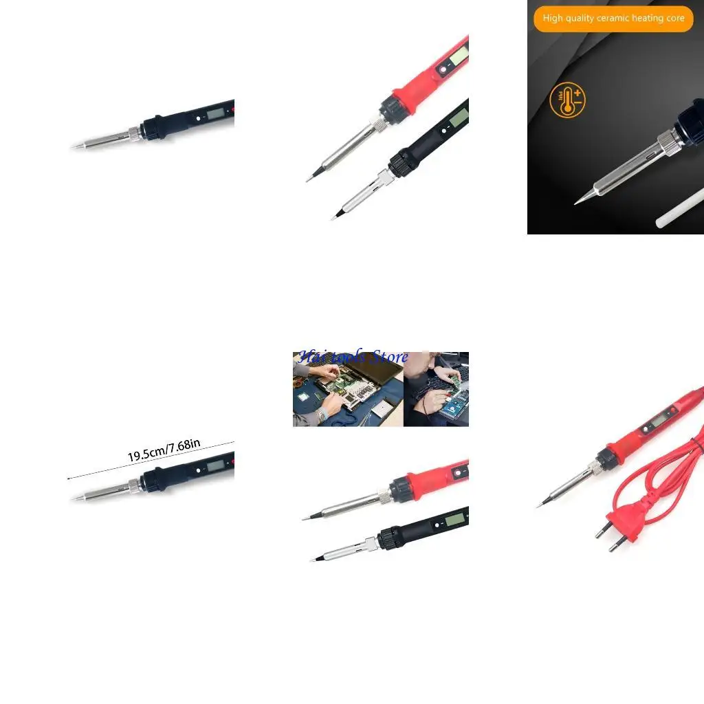 

X37e 80w паяль железа Электрический мини -регулируемый температура ЖК -дисплея припоя железа железо
