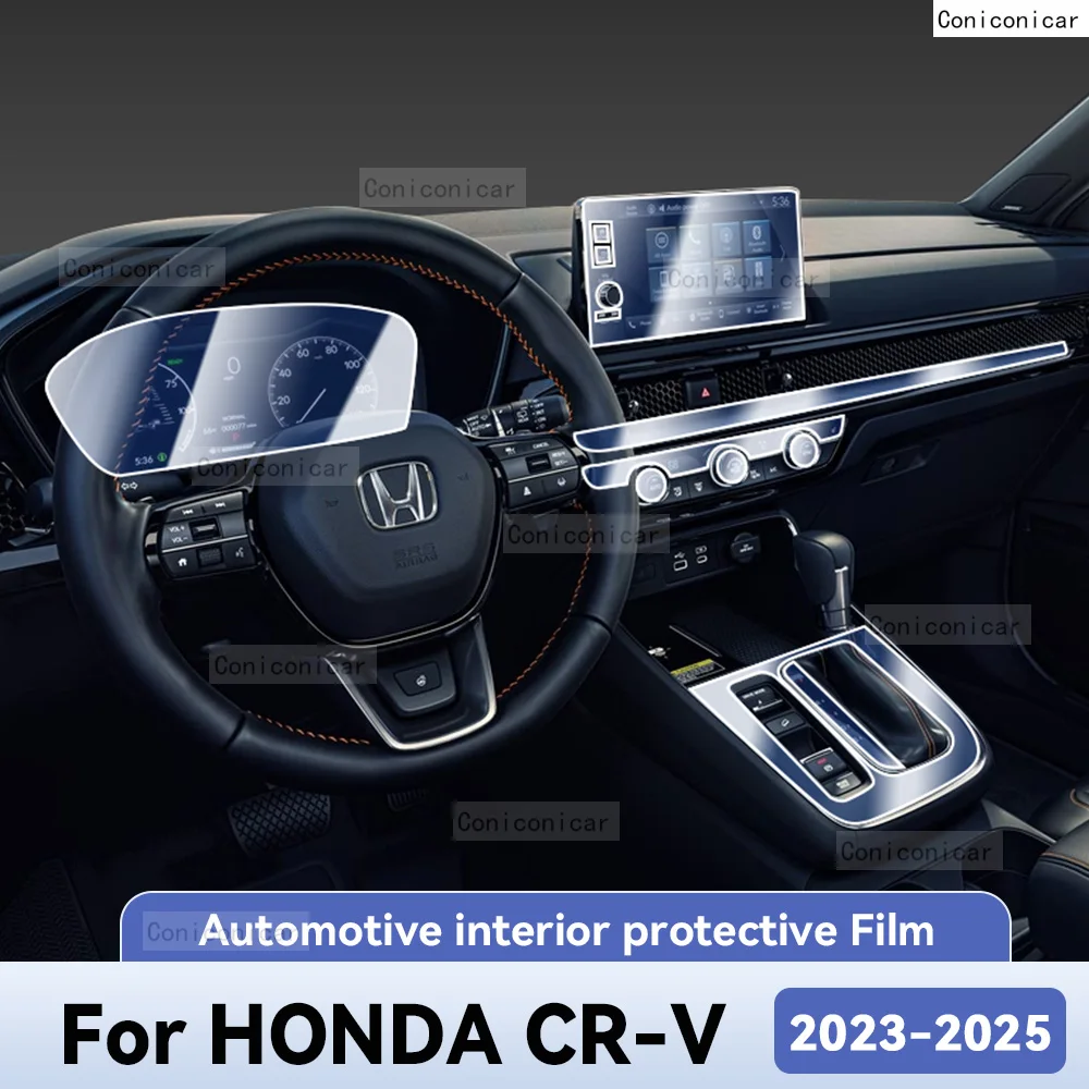 

Для HONDA CR-V 2023 2024 2025 защита салона автомобиля против царапин ТПУ пленка прибор центр управления навигационные аксессуары