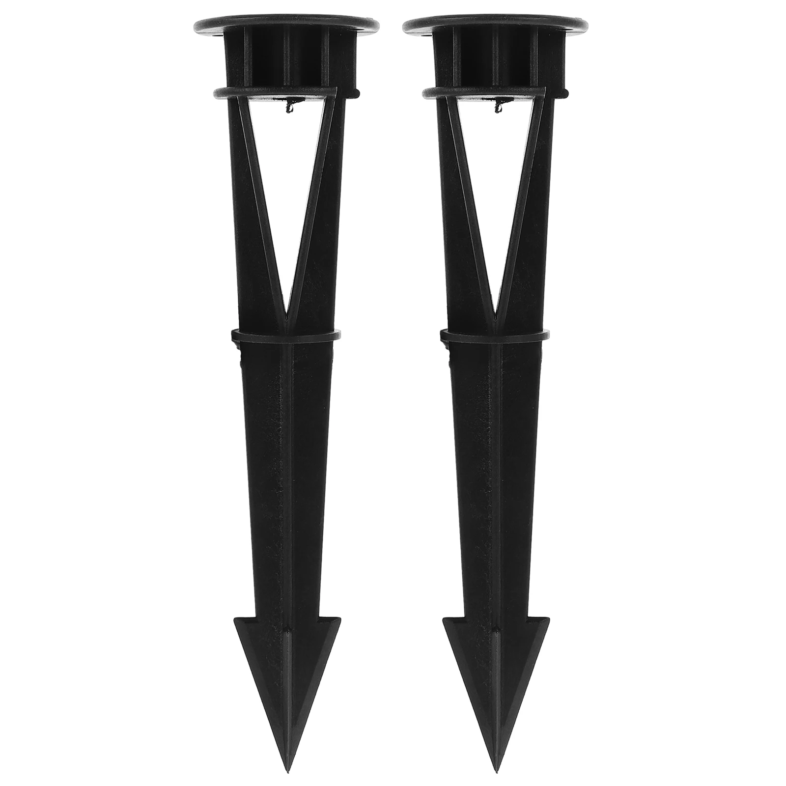 

2 Pcs Garden Lights Luminous Floor Lamp Plastic Stakes for Outdoor Decorations Ground Led Lawn Black Landscape