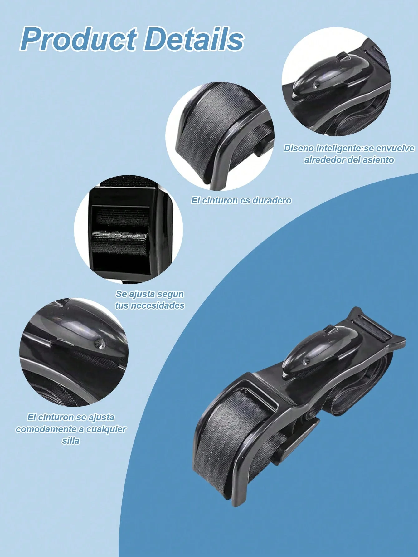 أداة ضبط حزام مقعد الحمل - موسع حزام مقعد السيارة العالمي للحوامل مع وظيفة تخفيف ضغط البطن وتوزيع الوزن