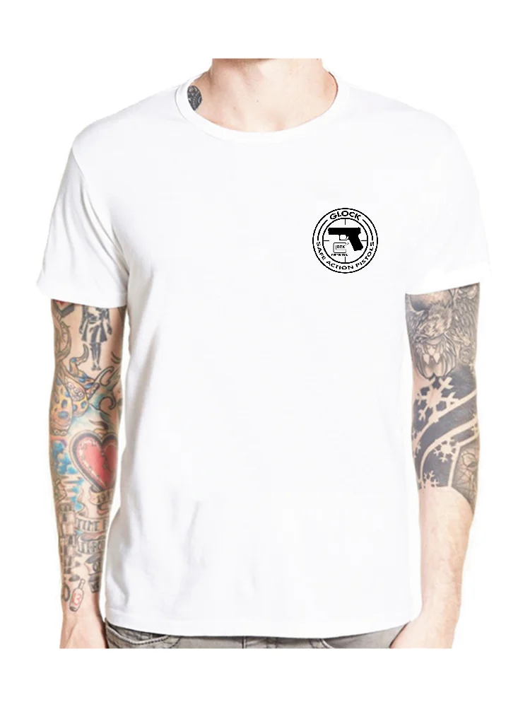 Glock Handgun USA Logo T Shirt Men Short Sleeve Round Neck T-Shirt Summer Tops Tee graphic t shirts white t shirt men