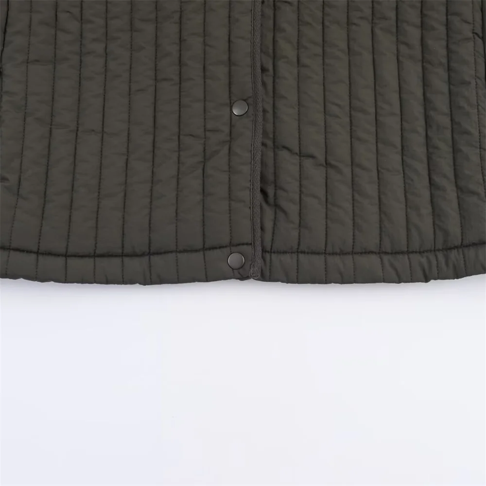 Nueva chaqueta de algodón con bufanda desmontable de manga larga y cuello levantado informal versátil para mujer de otoño e invierno