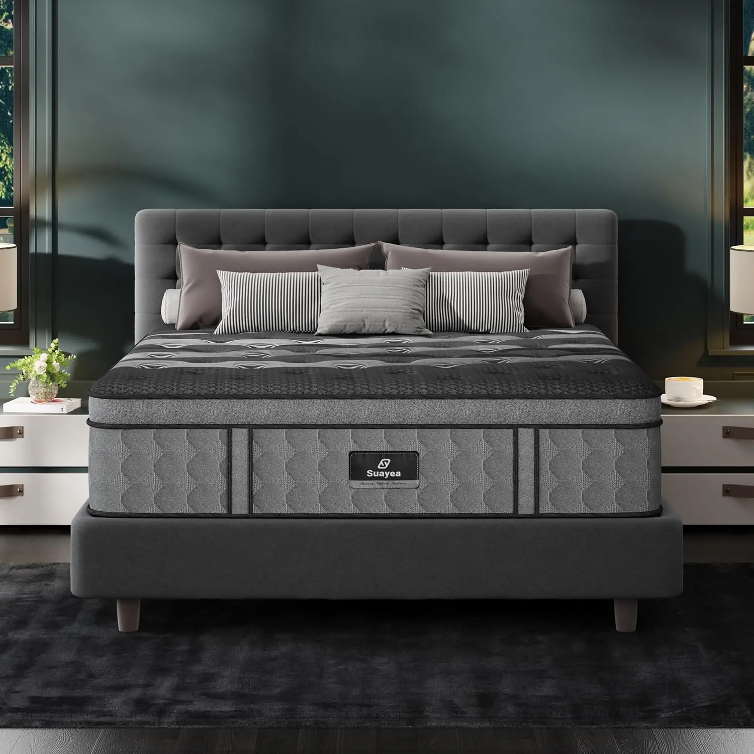 King Size Mattress, 14 Inch Upgraded Luxury Hybrid King Mattress in a Box, Customized