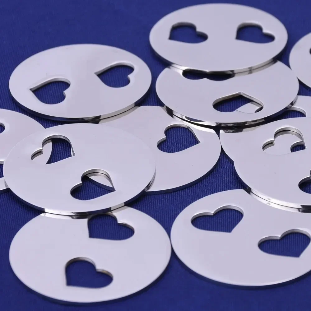 

10pcs 1 1/4"(32mm) Stainless Steel Round Heart Washer Blank FANTASTIC SHINE,16 Gauges Diy Stamping Blank, tibetara®-10108850