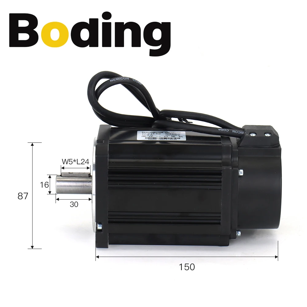 BODING 750W AC Servo Motor Kits 90ST-M02430 2.4N.m 220V 3000RPM Permanent Magnet Match Driver AASD-15A for CNC Engraver Machine