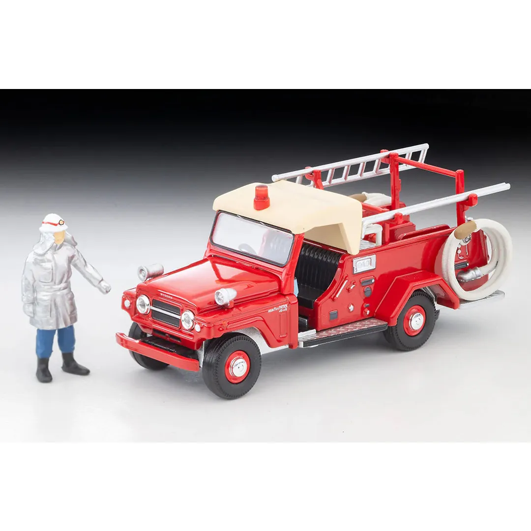 Camión de Bomberos Nissan Patrol LV-31c de Tomytec Tomica, Edición Limitada Vintage, Modelo a Escala 1/64 con Figura Coleccionable, Regalo
