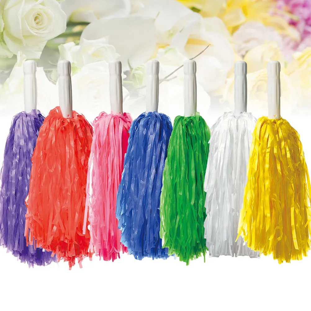 Cheerleading Pom Poms 12 Pieces Handheld Dance Party Sports Celebration Stage Performance Accessories