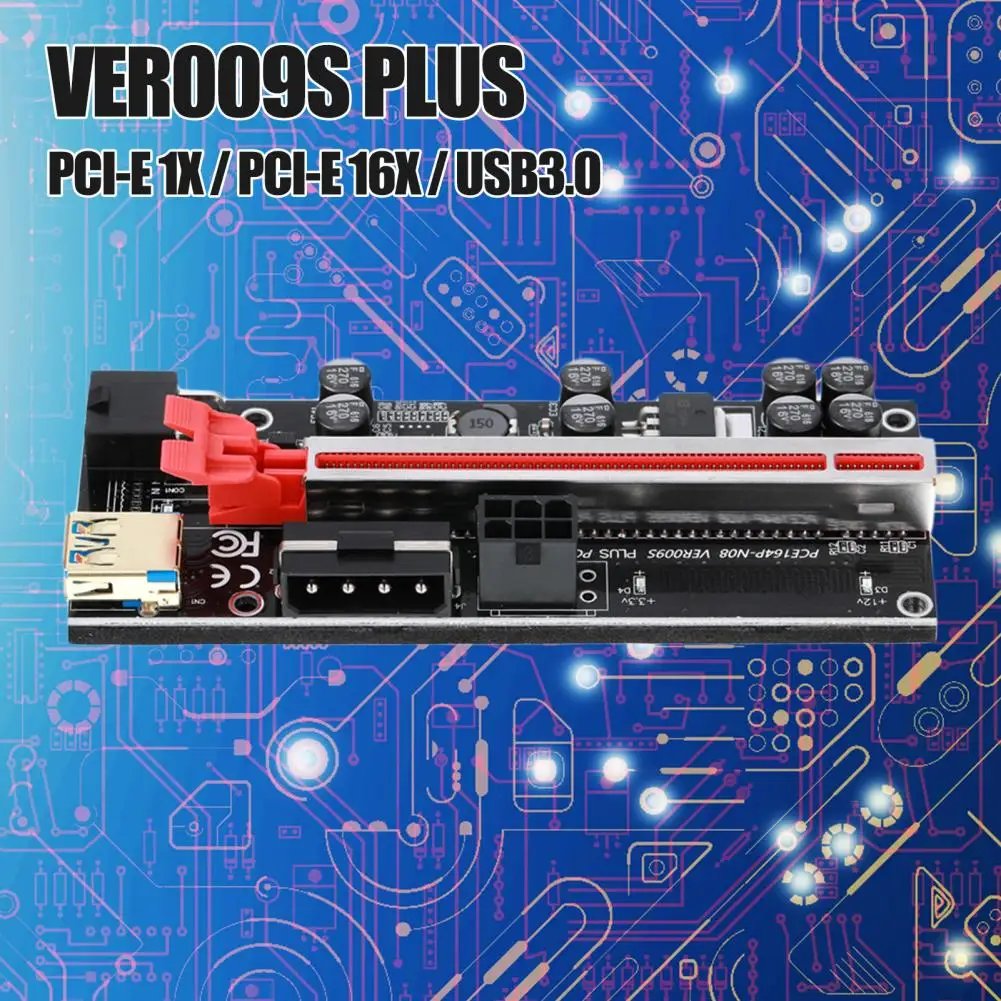 Tarjeta adaptadora PCI-E eficiente, tarjeta elevadora PCI-E 1X a 16X SATA