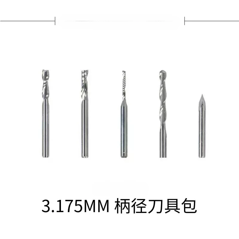 3.175mm Shank Straight Flute Engraving Bit CNC Cutting Tool Kit Compatible With Snapmaker Rotary Module 3D Printer CNC Accessory