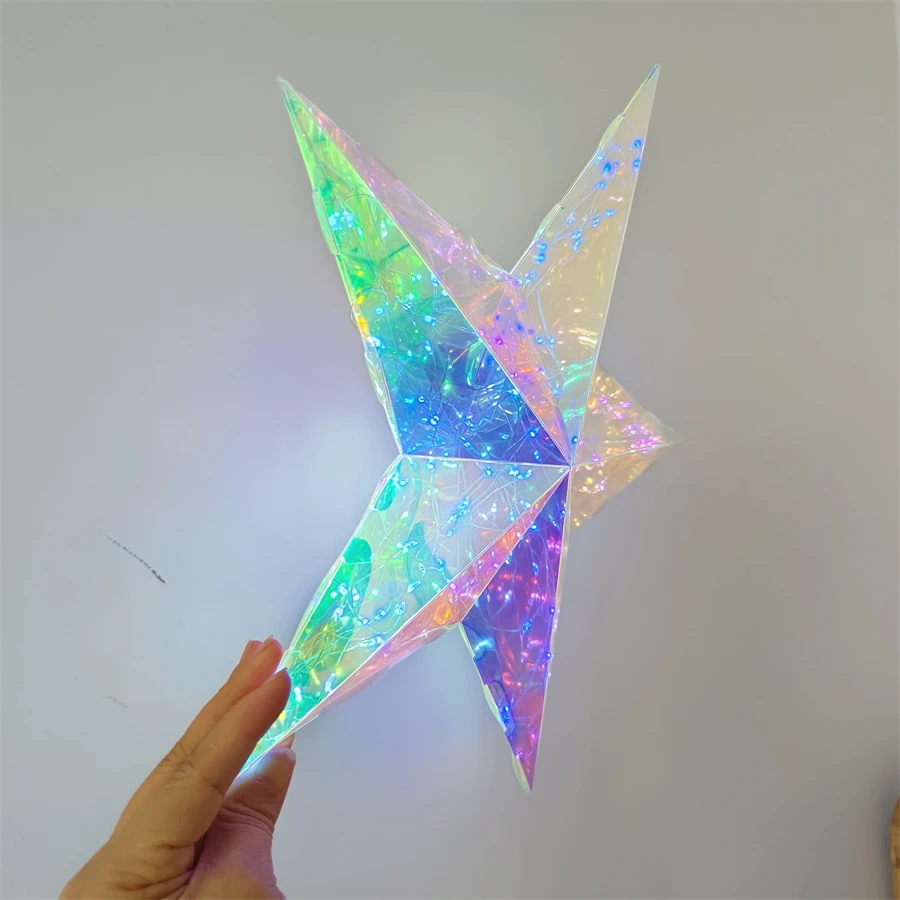 Christmas Tree Topper Star Light Decor Luminous Multicolor Five-pointed Star LED Christmas Star USB Powered Xmas Gift